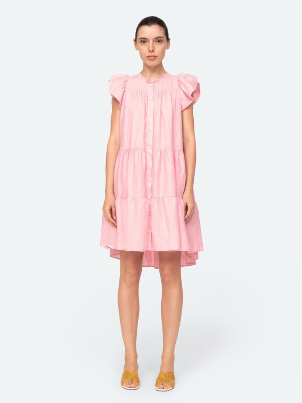 Like New Sea New York Shannon Scallop Button Dress Size L